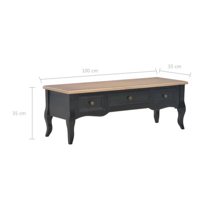 vidaXL Szafka pod TV, czarna, 100 x 35 x 35 cm, drewniana