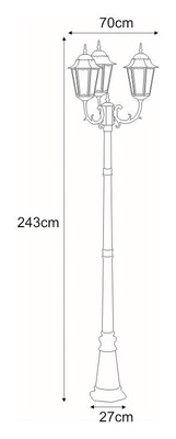Wysoka zewnętrzna lampa stojąca K-7006A2/3 czarna z serii LOZANA KAJA