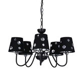 Żyrandol czarny lampa wisząca 5xE14 Batley Ledea 50205106