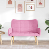 Sofa dwuosobowa różowy 115 x 61 x 87 cm tkanina