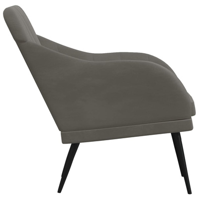 vidaXL Fotel, ciemnoszary, 63x76x80 cm, obity aksamitem