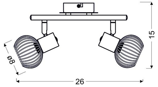 Lampa ścienna 2xE14 26cm Oslo 92-61805 Listwa Biały/Złoty