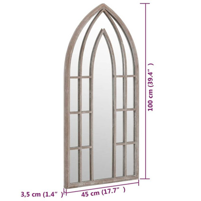 vidaXL Lustro ogrodowe, piaskowe, 100x45 cm, żelazne