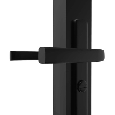 vidaXL Drzwi wewnętrzne, szkło ESG i aluminium, 102,5x201,5 cm, czarne