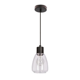 MOLDO lampa wisząca czarny 1x40W E27 klosz bezbarwny 31-35066
