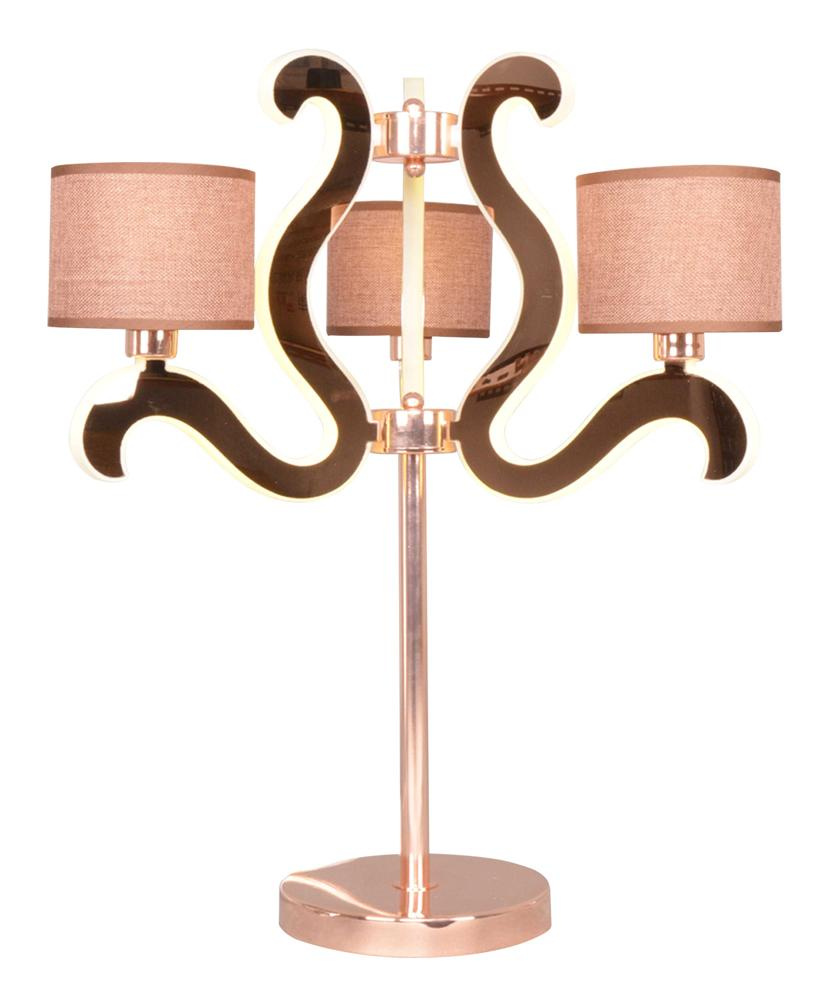 Lampka nocna Ambrosia miedziana z abażurami LED