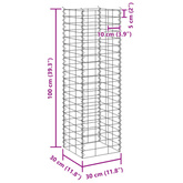 Wysokie donice gabionowe, 3 szt., 30x30x100 cm, żelazo