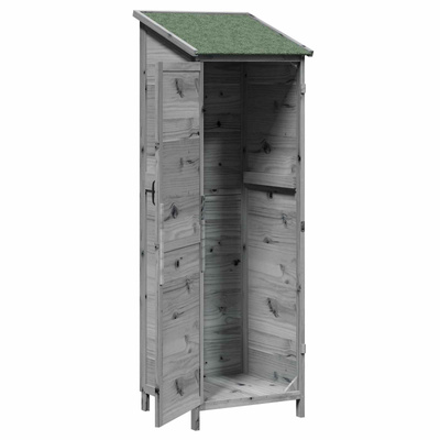 Shed ogrodowy Szary 59,5 x 56 x 176,5 cm Drewno Świerkowe