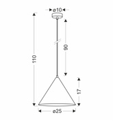Dunca Lampa Wisząca 25 Czarny 1X40 E27 Klosz Jasny Dębowy