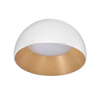 Liguria Lampa Sufitowa Plafon Biało Drewniany 18W Led 35 Cm Klosz Biały