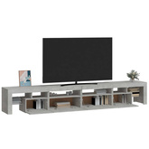 Szafka pod TV z oświetleniem LED, szarość betonu, 260x36,5x40cm vidaXL