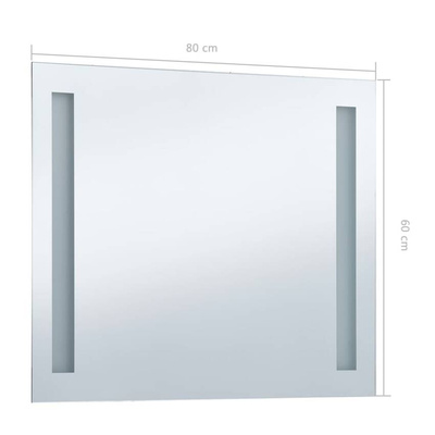 vidaXL Ścienne lustro łazienkowe z LED, 80 x 60 cm