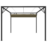 vidaXL Altana ogrodowa ze zwijanym dachem, 3x3 m, taupe, 180 g/m²