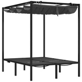 vidaXL 2-osobowy leżak z zasłonami i zadaszeniem, antracytowy