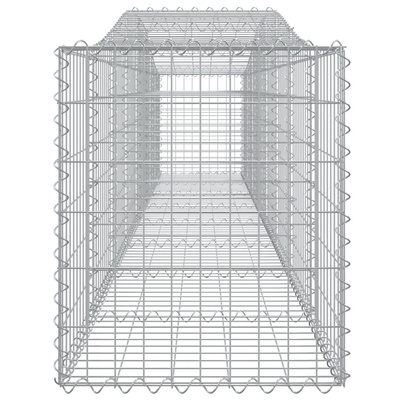 Kosze gabionowe, 9 szt, 400x50x60/80 cm, galwanizowane żelazo