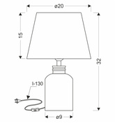 Lampka nocna Mori ceramiczna szara z abażurem na stolik nocny E14