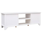 vidaXL Szafka pod TV, biała,108x30x40 cm, drewno paulownia