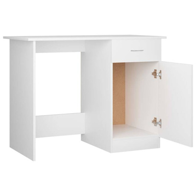vidaXL Biurko, białe, 100x50x76 cm, materiał drewnopochodny