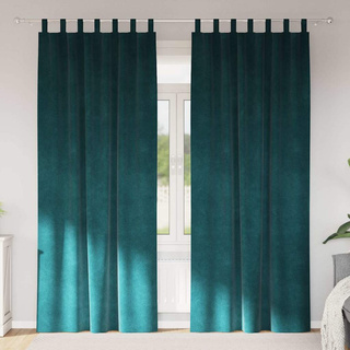 Zasłony zaciemniające 2 pcs Ciemna zieleń 140 x 260 cm Aksamit