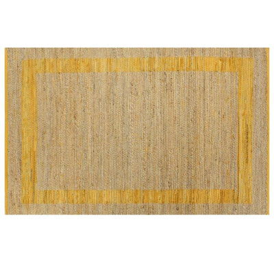 vidaXL Ręcznie wykonany dywan, juta, żółty, 120x180 cm