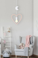 Single Hm Lampa Wisząca 1X20W E27 Iq Kids Różowy+Biały