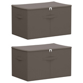 Skrzynia do przechowywania 2 pcs Szary 60 x 43 x 35 cm Włóknina