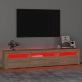 vidaXL Szafka pod TV z oświetleniem LED, dąb sonoma, 195x35x40 cm