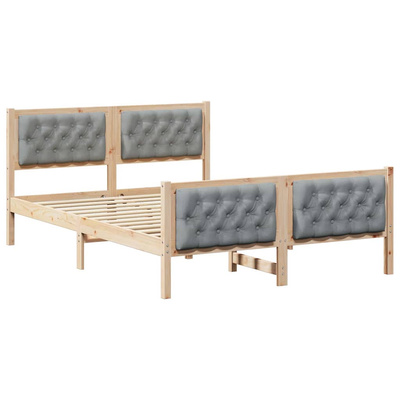 Ramka łóżka Jasnoszary 140 x 200 cm Lite drewno sosnowe