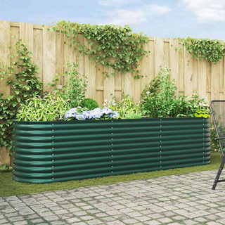 Podniesiony grządka Zielony 320 x 80 x 81 cm Stal