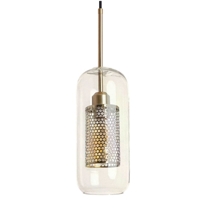 Lampa Wisząca Złota Szklana Zwis Abruzzo Nobbile E27