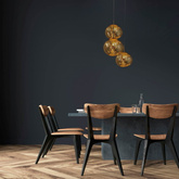 Lampa Wisząca złota Szklana 3x E27 Abruzzo Sfero