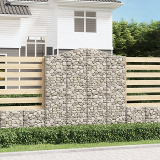Kosze gabionowe, 4 szt, 200x30x200/220 cm, galwanizowane żelazo