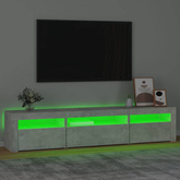 vidaXL Szafka pod TV z oświetleniem LED, szarość betonu, 195x35x40 cm
