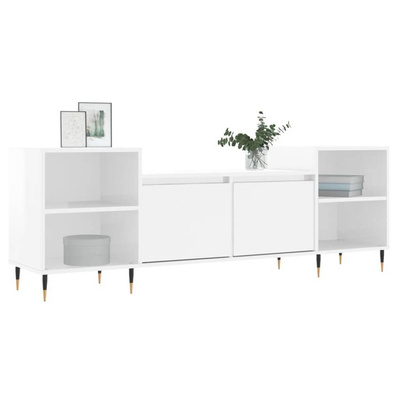 Szafka pod TV, wysoki połysk, biała, 160x35x55 cm vidaXL