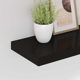 vidaXL Półki ścienne, 4 szt., czarne, 50x23x3,8 cm, MDF