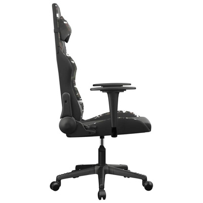 vidaXL Masujący fotel gamingowy, czarny i moro, sztuczna skóra model standard