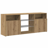 Szafka pod TV z oświetleniem LED, dąb artisan, 120x30x50 cm
