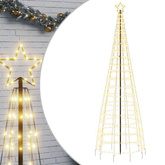 vidaXL Choinka z lampek, z kołkami, 570 ciepłych białych LED, 300 cm