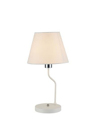 Lampka nocna York biała z abażurem klasyczna E14