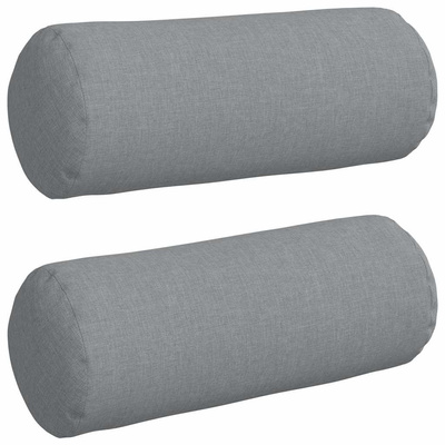 Poduszki Wałkowe 2 pcs Jasnoszary ? 15 x 40 cm tkanina