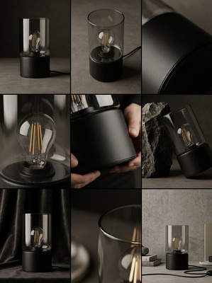 Minimalistyczna lampa stołowa w kolorze czarnym K-6050 z serii DEX