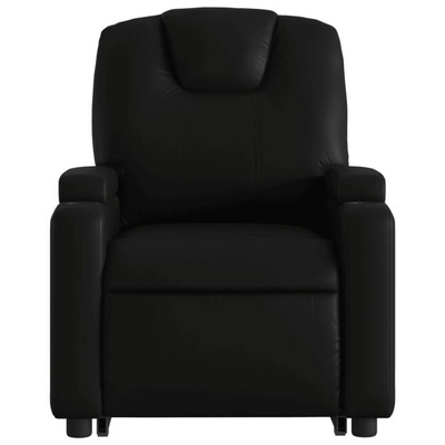 vidaXL Podnoszony fotel masujący, rozkładany, czarny, ekoskóra model standard