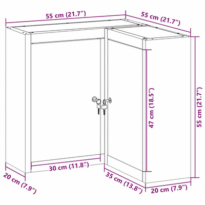Szafka na narzędzia Czerwony i Szary 55 x 55 x 55 cm Stal