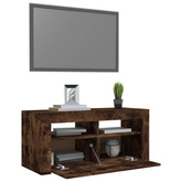 vidaXL Szafka pod TV z oświetleniem LED, przydymiony dąb, 90x35x40 cm