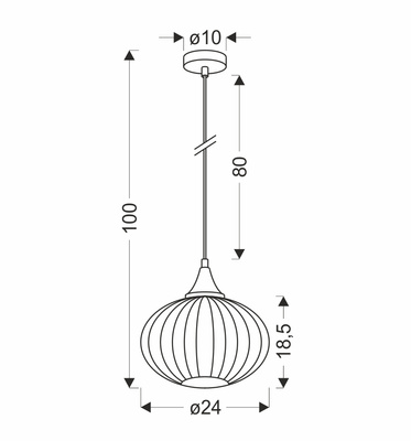 Lampa wiszącza czarna/bezbarwna 240mm Exeter Ledea 50101276