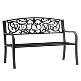 Ławka Ogrodowa Taras Ogród Park Metalowa Oparcie WELCOME Czarna 127 cm
