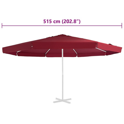 Pokrycie do parasola ogrodowego, bordowe, 515 cm