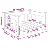vidaXL Legowisko dla psa, 55,5x45,5x28 cm, lite drewno sosnowe model standard