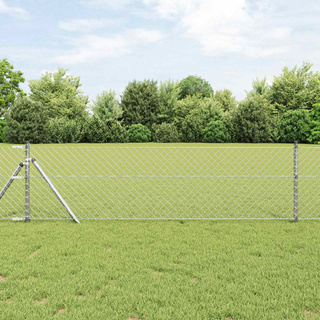 Ogrodzenie łańcuchowe 25 x 0,8 m Stal galwanizowana srebrny