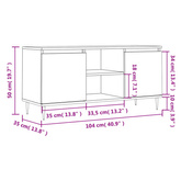 vidaXL Szafka pod TV, biała, wysoki połysk, 104x35x50 cm